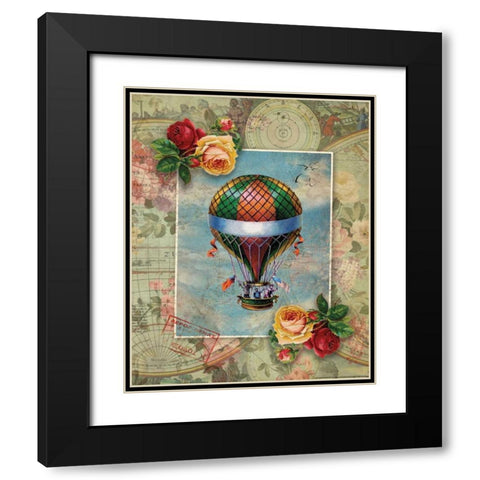 Balloon 1 Black Modern Wood Framed Art Print with Double Matting by Nobleworks, Inc.