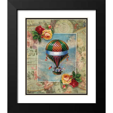 Balloon 1 Black Modern Wood Framed Art Print with Double Matting by Nobleworks, Inc.