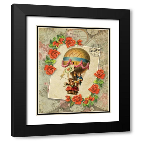 Balloon 4 Black Modern Wood Framed Art Print with Double Matting by Nobleworks, Inc.