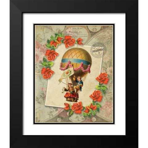 Balloon 4 Black Modern Wood Framed Art Print with Double Matting by Nobleworks, Inc.