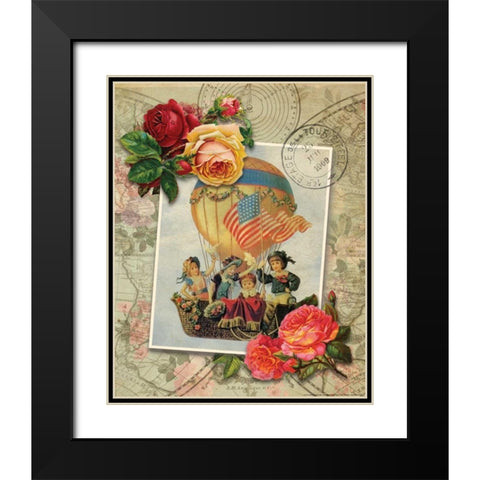 Balloon 5 Black Modern Wood Framed Art Print with Double Matting by Nobleworks, Inc.