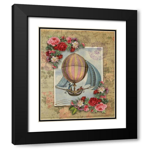 Balloon 6 Black Modern Wood Framed Art Print with Double Matting by Nobleworks, Inc.