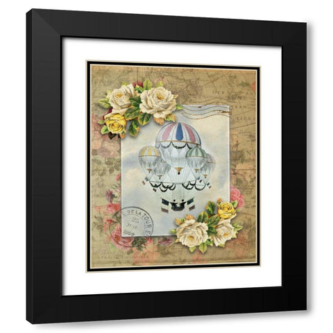 Balloon 7 Black Modern Wood Framed Art Print with Double Matting by Nobleworks, Inc.