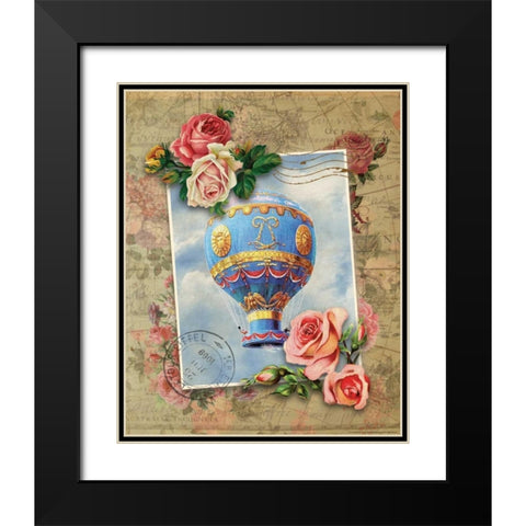 Balloon 8 Black Modern Wood Framed Art Print with Double Matting by Nobleworks, Inc.