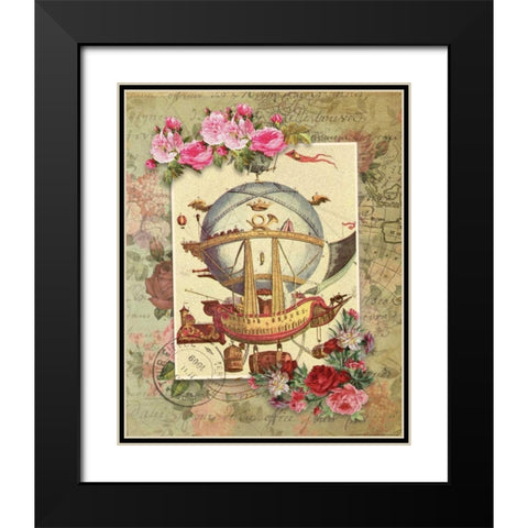 Balloon 9 Black Modern Wood Framed Art Print with Double Matting by Nobleworks, Inc.