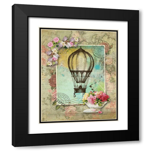 Balloon 10 Black Modern Wood Framed Art Print with Double Matting by Nobleworks, Inc.
