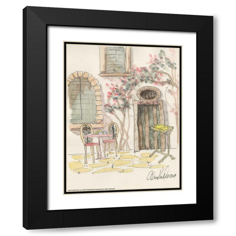 Cafe For Two Black Modern Wood Framed Art Print with Double Matting by Paul, Alan