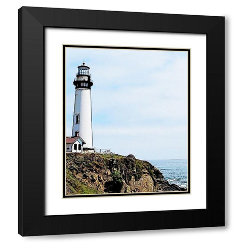Lighthouse #1 Black Modern Wood Framed Art Print with Double Matting by Segal, Alan