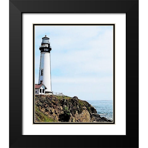 Lighthouse #1 Black Modern Wood Framed Art Print with Double Matting by Segal, Alan