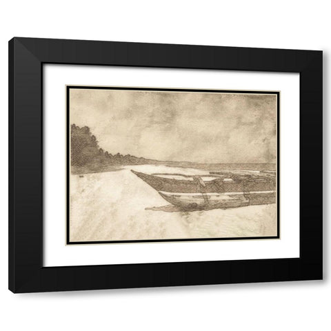 Waiting For Tide Black Modern Wood Framed Art Print with Double Matting by Segal, Alan