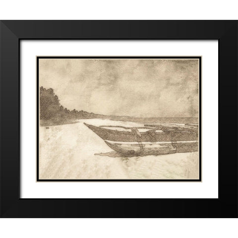 Waiting For Tide Black Modern Wood Framed Art Print with Double Matting by Segal, Alan