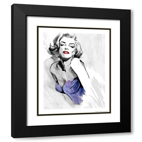 Marilyns Pose In Purple Black Modern Wood Framed Art Print with Double Matting by Rahim, Ellie