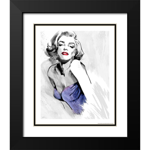 Marilyns Pose In Purple Black Modern Wood Framed Art Print with Double Matting by Rahim, Ellie
