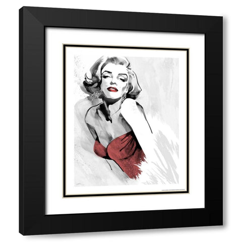 Marilyns Pose Red Dress Black Modern Wood Framed Art Print with Double Matting by Rahim, Ellie