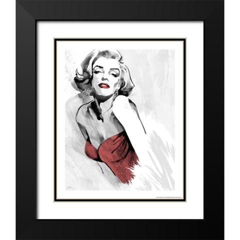 Marilyns Pose Red Dress Black Modern Wood Framed Art Print with Double Matting by Rahim, Ellie