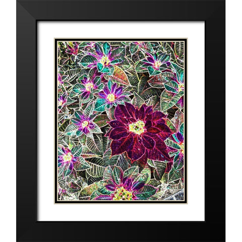 Boquet Black Modern Wood Framed Art Print with Double Matting by Khilnani, Rajiv