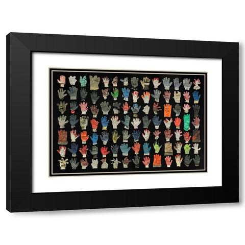 Work Gloves Black Modern Wood Framed Art Print with Double Matting by Rosenthal, Barry
