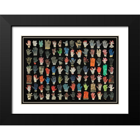 Work Gloves Black Modern Wood Framed Art Print with Double Matting by Rosenthal, Barry
