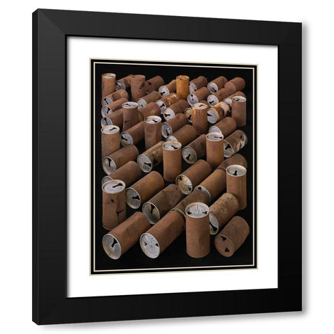 Beer Cans Black Modern Wood Framed Art Print with Double Matting by Rosenthal, Barry