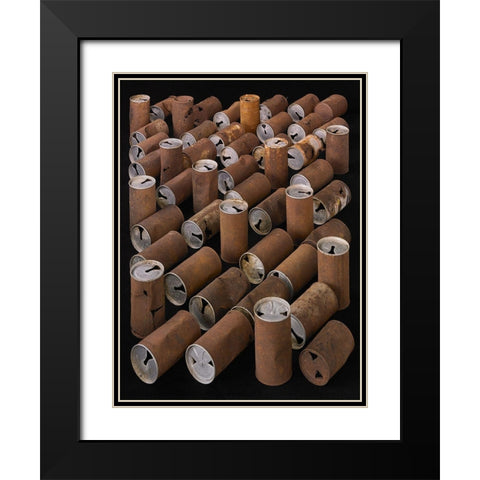 Beer Cans Black Modern Wood Framed Art Print with Double Matting by Rosenthal, Barry