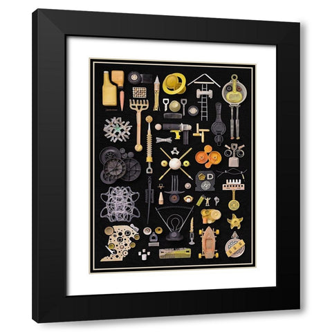 The Grid Black Modern Wood Framed Art Print with Double Matting by Rosenthal, Barry