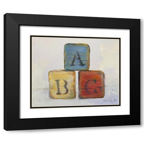 ABC Black Modern Wood Framed Art Print with Double Matting by Segal, Alan