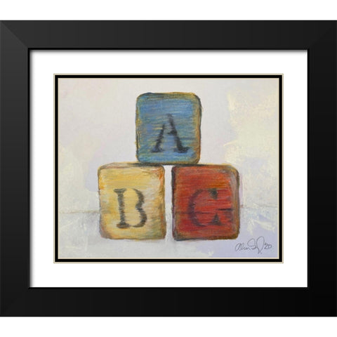 ABC Black Modern Wood Framed Art Print with Double Matting by Segal, Alan