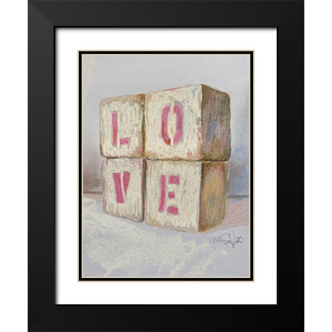 Love Blocks Black Modern Wood Framed Art Print with Double Matting by Segal, Alan