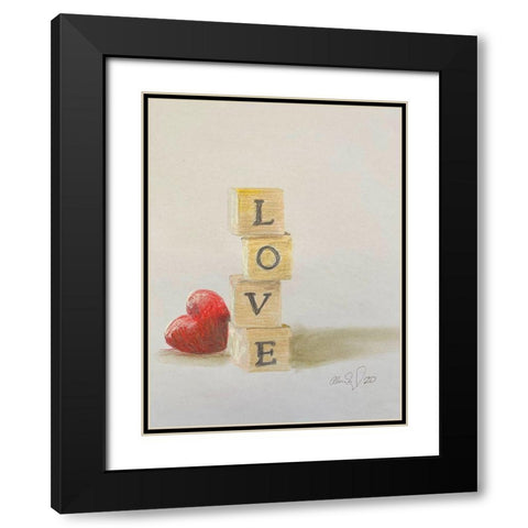 Love  Black Modern Wood Framed Art Print with Double Matting by Segal, Alan