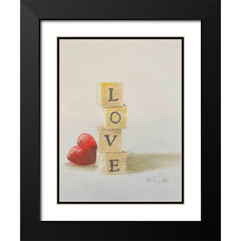 Love  Black Modern Wood Framed Art Print with Double Matting by Segal, Alan