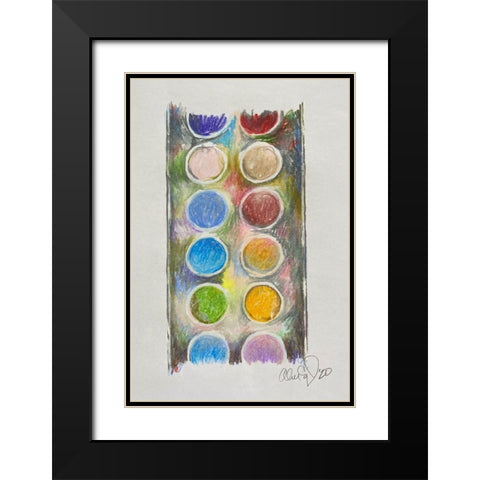 Waterpaint Black Modern Wood Framed Art Print with Double Matting by Segal, Alan