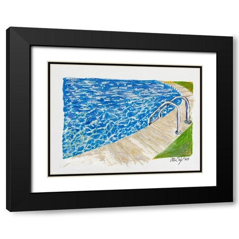 Pool Black Modern Wood Framed Art Print with Double Matting by Segal, Alan