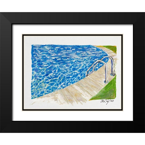 Pool Black Modern Wood Framed Art Print with Double Matting by Segal, Alan