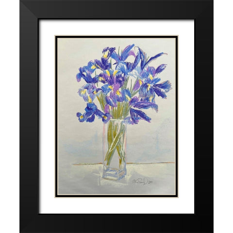 Iris Black Modern Wood Framed Art Print with Double Matting by Segal, Alan