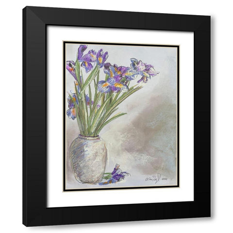 Wild Iris Black Modern Wood Framed Art Print with Double Matting by Segal, Alan