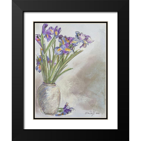 Wild Iris Black Modern Wood Framed Art Print with Double Matting by Segal, Alan