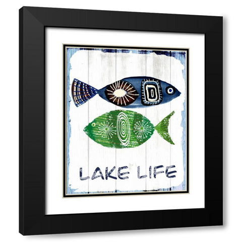 Lake Life Black Modern Wood Framed Art Print with Double Matting by Sokal, Patti