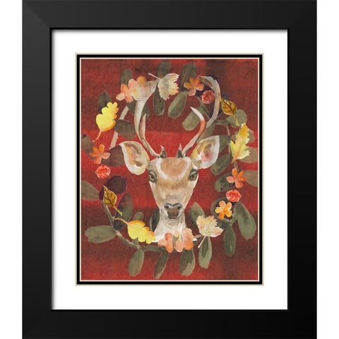 Oh Deer Black Modern Wood Framed Art Print with Double Matting by Sokal, Patti