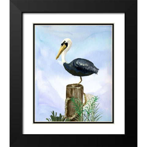 Pelican Black Modern Wood Framed Art Print with Double Matting by Sokal, Patti
