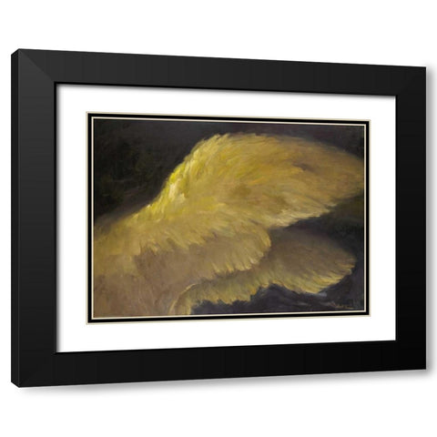 Golden Wings 1 Black Modern Wood Framed Art Print with Double Matting by Stevens, Allayn