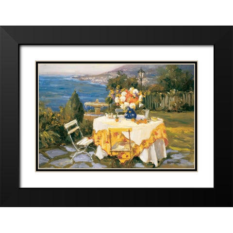 Morning Light Black Modern Wood Framed Art Print with Double Matting by Stevens, Allayn