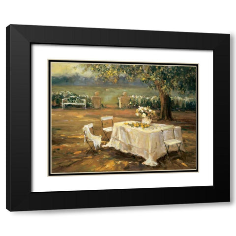 Sunset Meadow Black Modern Wood Framed Art Print with Double Matting by Stevens, Allayn