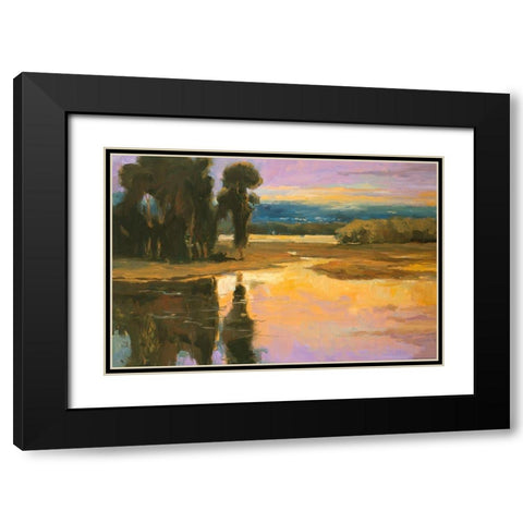 Peaceful 1 Black Modern Wood Framed Art Print with Double Matting by Stevens, Allayn