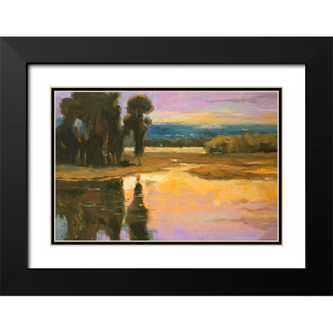 Peaceful 1 Black Modern Wood Framed Art Print with Double Matting by Stevens, Allayn