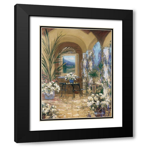 The Veranda 1 Black Modern Wood Framed Art Print with Double Matting by Stevens, Allayn