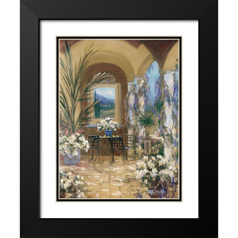 The Veranda 1 Black Modern Wood Framed Art Print with Double Matting by Stevens, Allayn