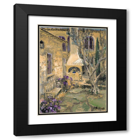 Peaceful Patio Black Modern Wood Framed Art Print with Double Matting by Stevens, Allayn