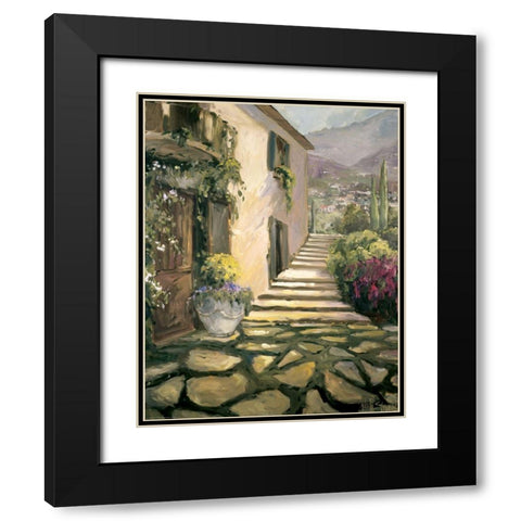 Sunlit Villa II Black Modern Wood Framed Art Print with Double Matting by Stevens, Allayn