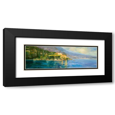 Lake Como Black Modern Wood Framed Art Print with Double Matting by Stevens, Allayn