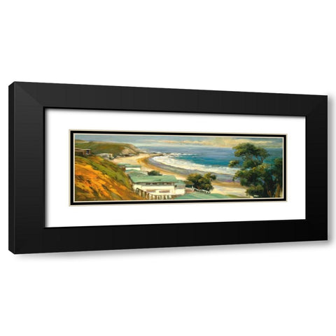 Sunlit Cove Black Modern Wood Framed Art Print with Double Matting by Stevens, Allayn
